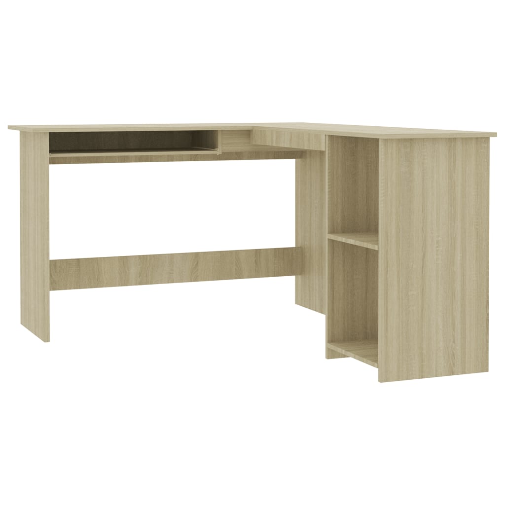 Hoekbureau L-vormig 120x140x75 cm bewerkt hout