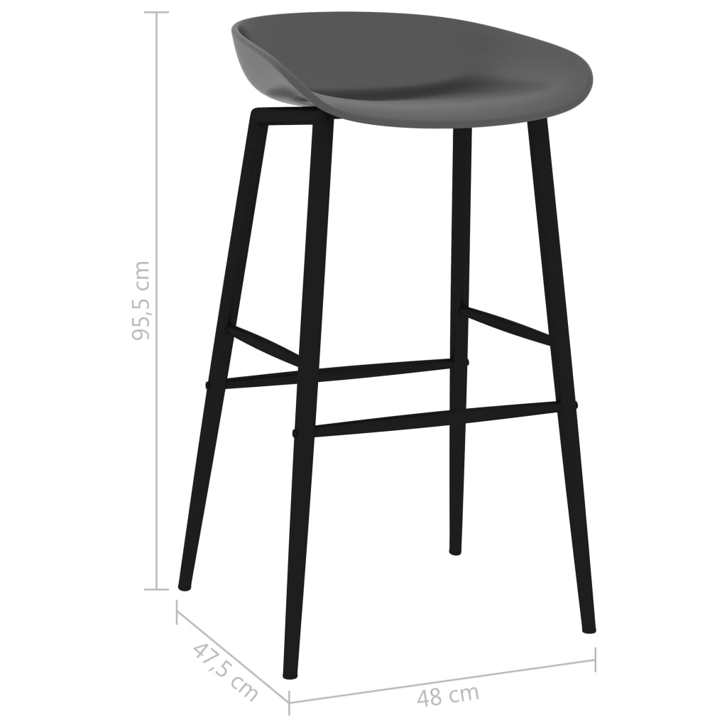 Barstoelen 2 st grijs