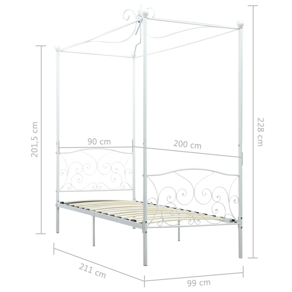 Hemelbedframe metaal 120x200 cm