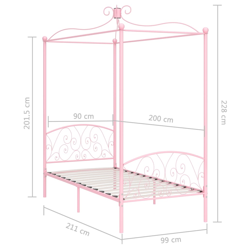 Hemelbedframe metaal 120x200 cm