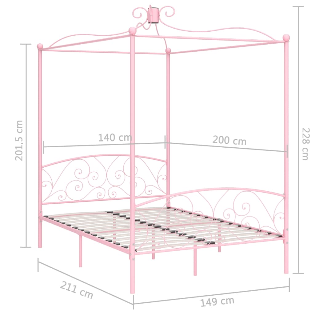 Hemelbedframe metaal 120x200 cm