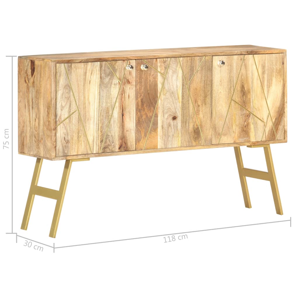 Dressoir 118x30x75 cm massief mangohout