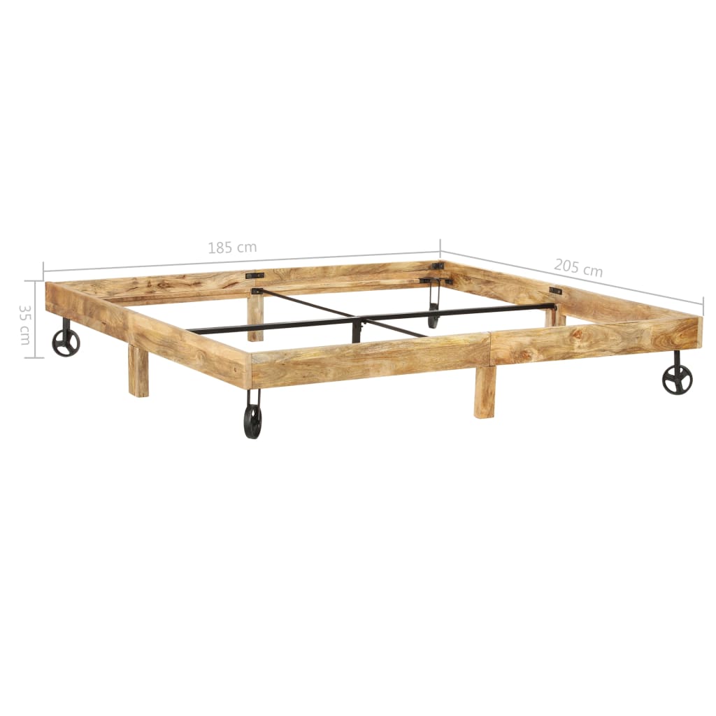 Bedframe massief mangohout 200x200 cm