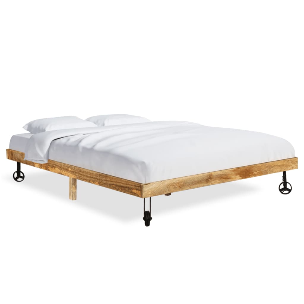 Bedframe massief mangohout 200x200 cm