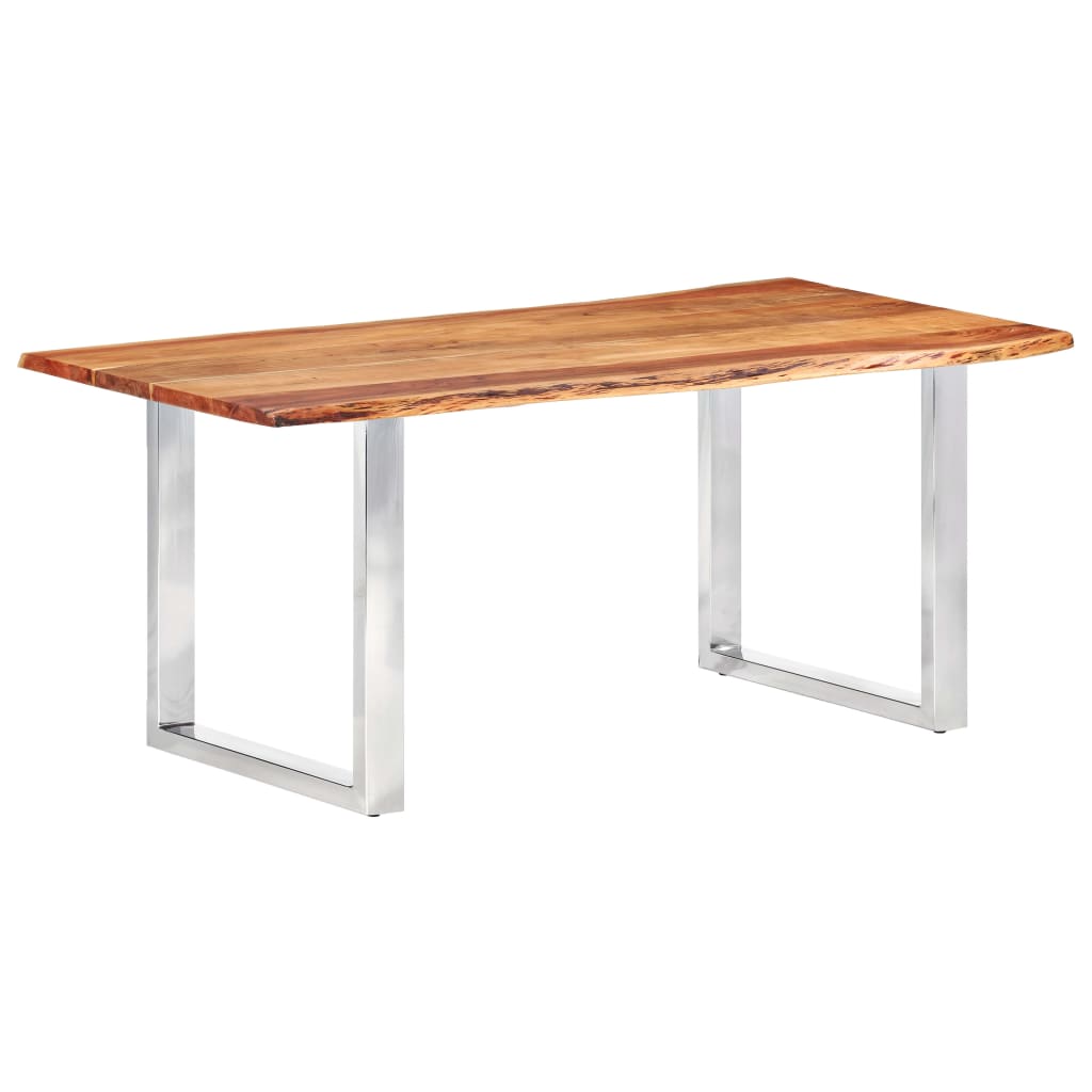 Eetkamertafel met natuurlijke randen 3,8 cm 200 cm acaciahout