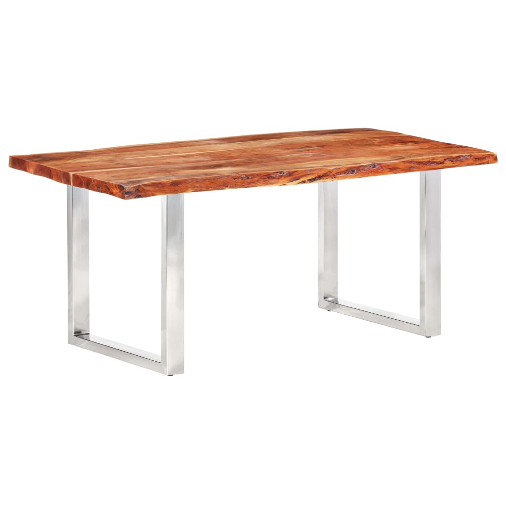 Eetkamertafel met natuurlijke randen 3,8 cm 200 cm acaciahout