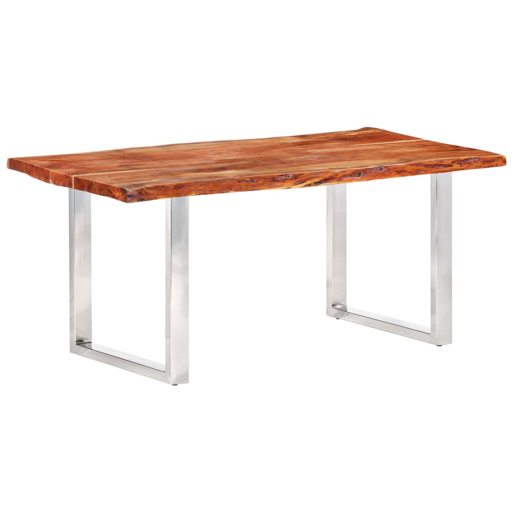 Eetkamertafel met natuurlijke randen 3,8 cm 200 cm acaciahout