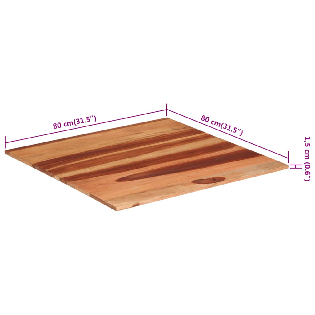 Tafelblad 15-16 mm 80x80 cm massief acaciahout