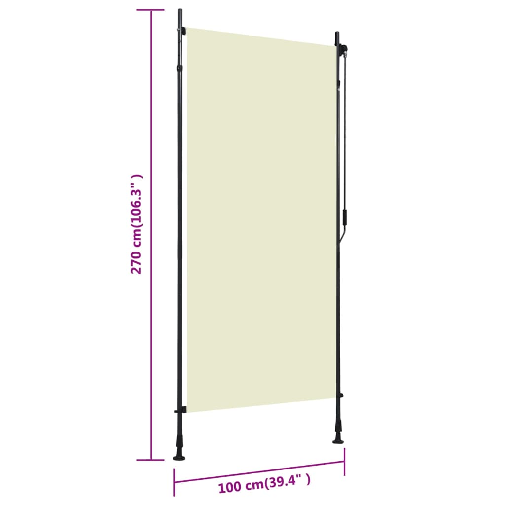 Rolgordijn voor buiten 100x270 cm