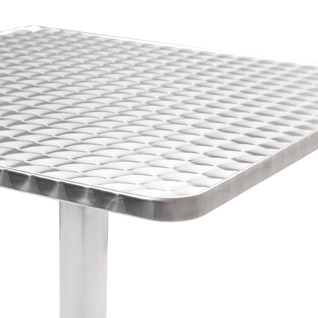 Tuintafel 60x70 cm aluminium zilverkleurig