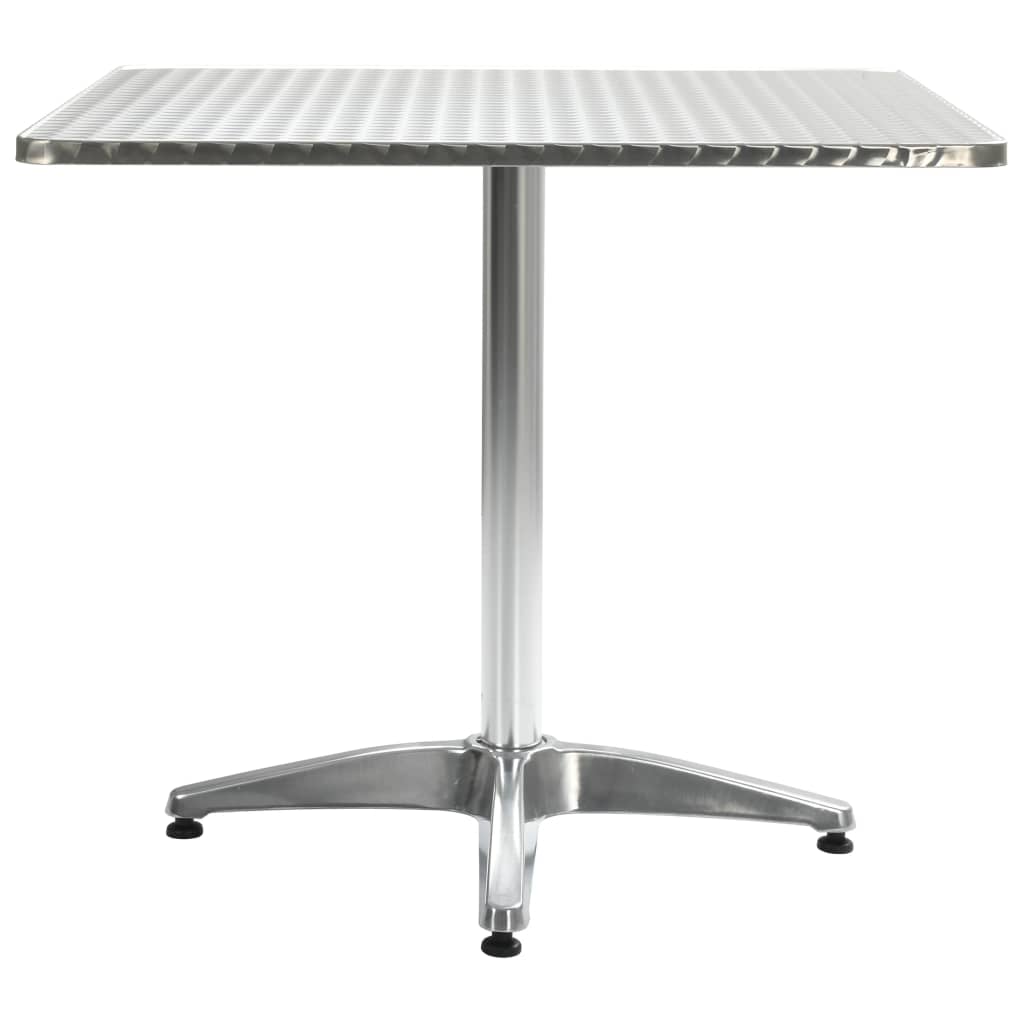 Tuintafel 80x80x70 cm aluminium zilverkleurig