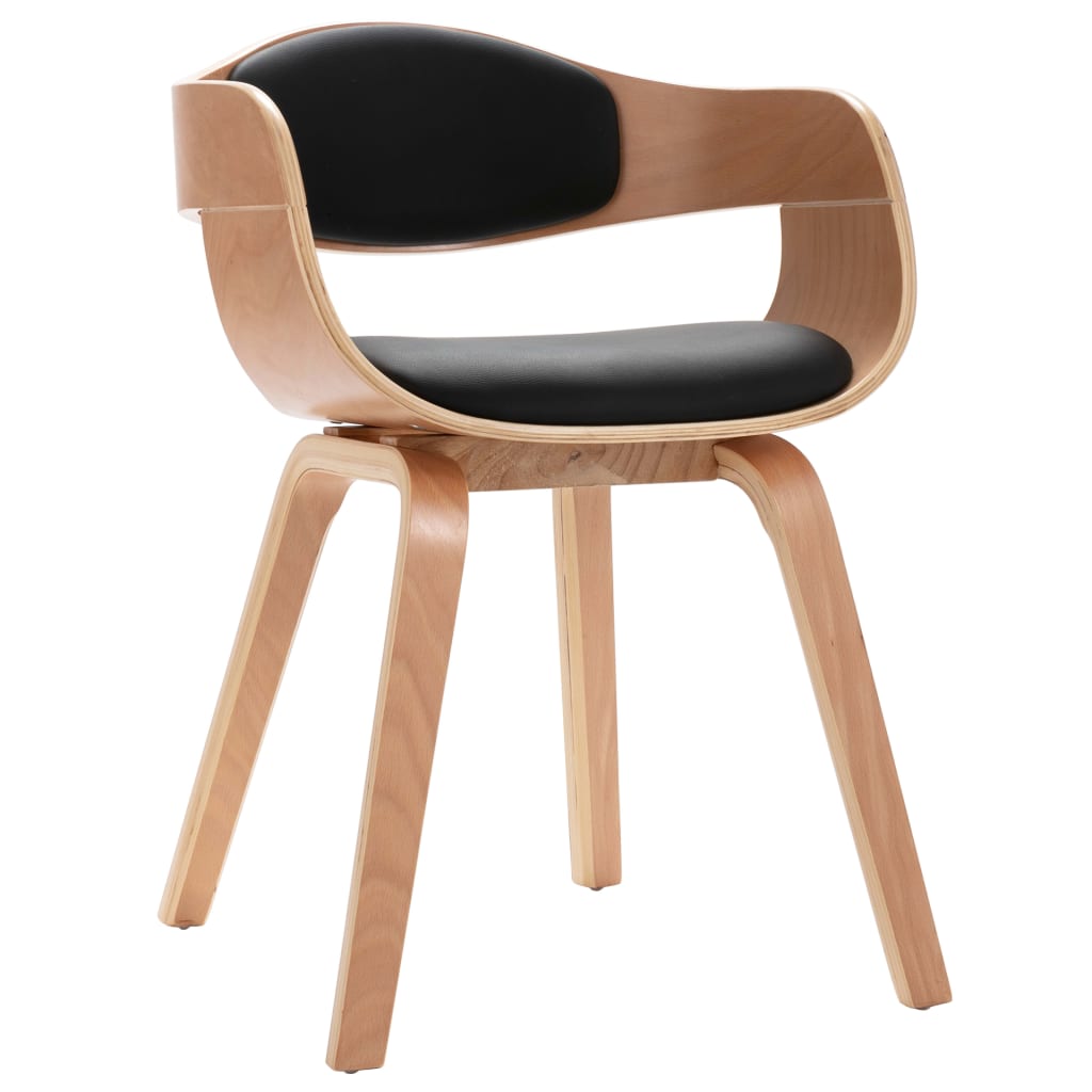 Eetkamerstoelen 6 st gebogen hout kunstleer