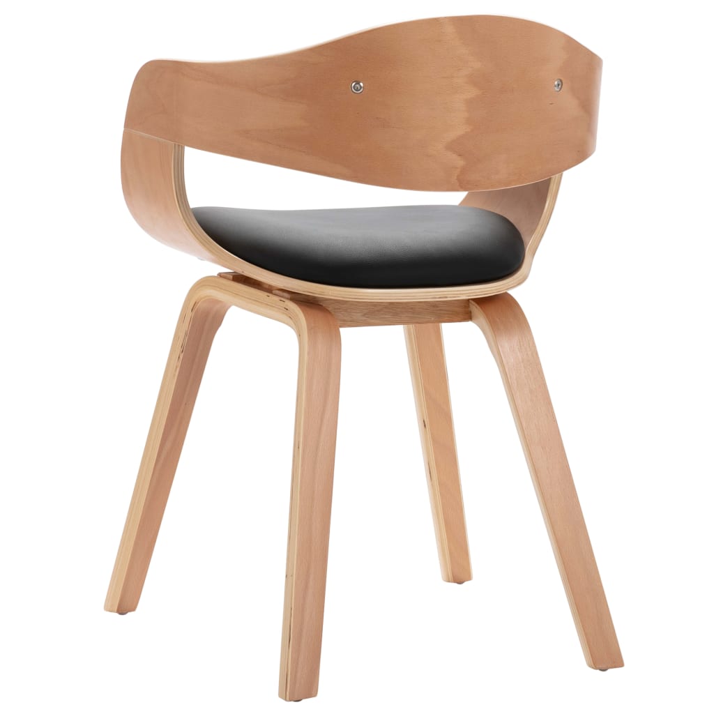 Eetkamerstoelen 6 st gebogen hout stof