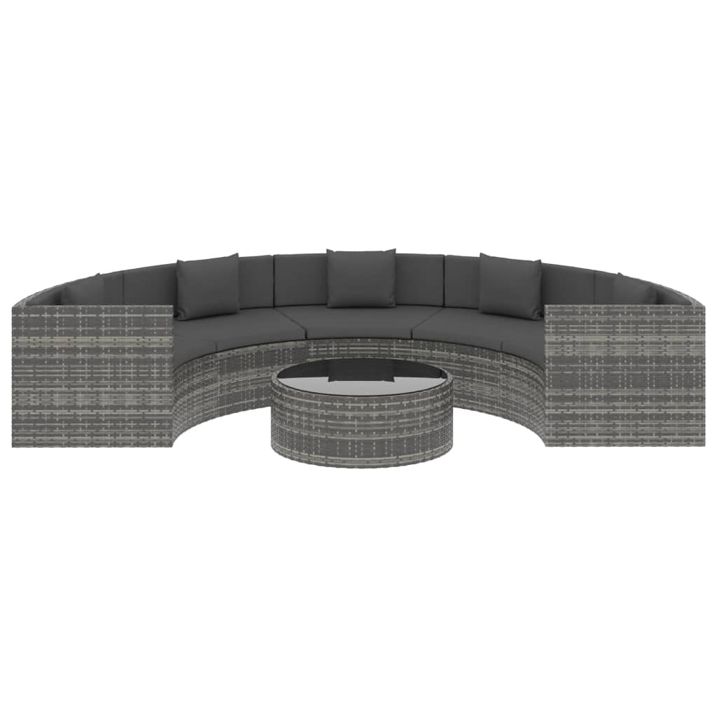 6-delige Loungeset met kussens poly rattan