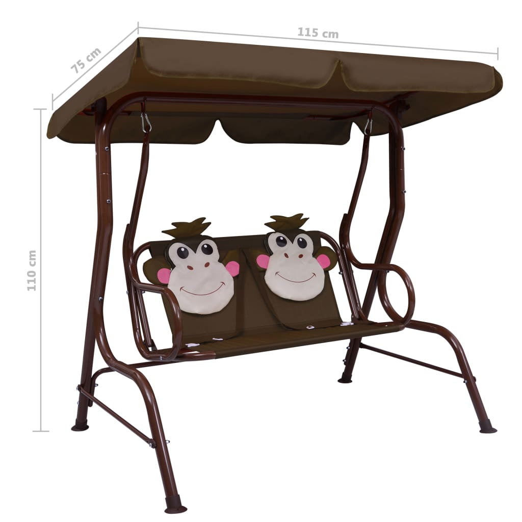 Kinderschommelbank 115x75x110 cm stof