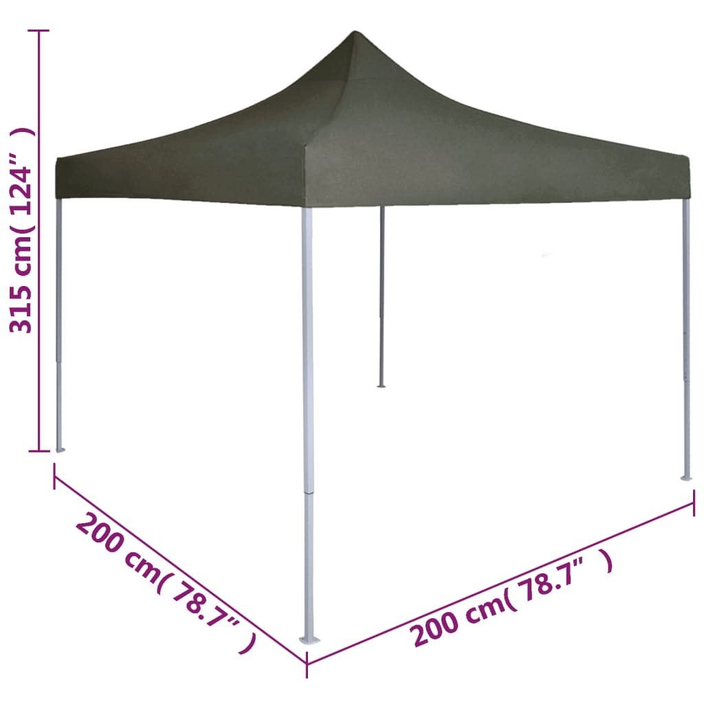 Partytent professioneel inklapbaar 2x2 m staal