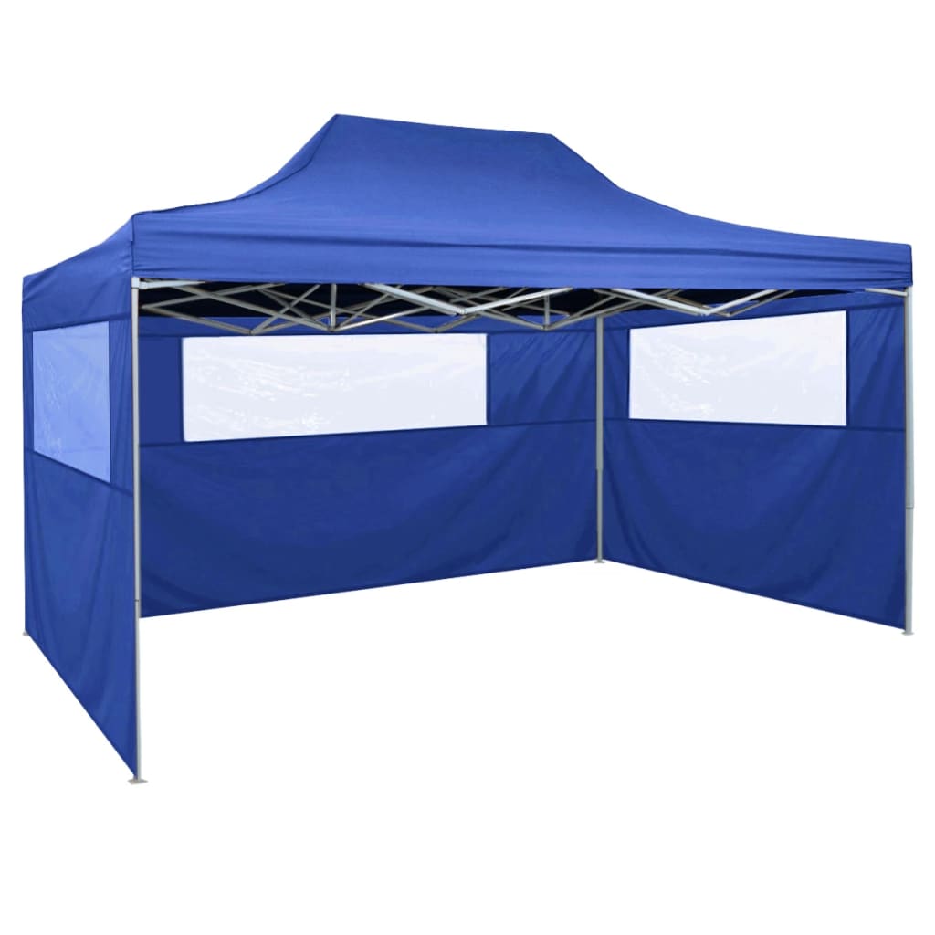 Partytent met 3 zijwanden inklapbaar 3x4 m staal antraciet