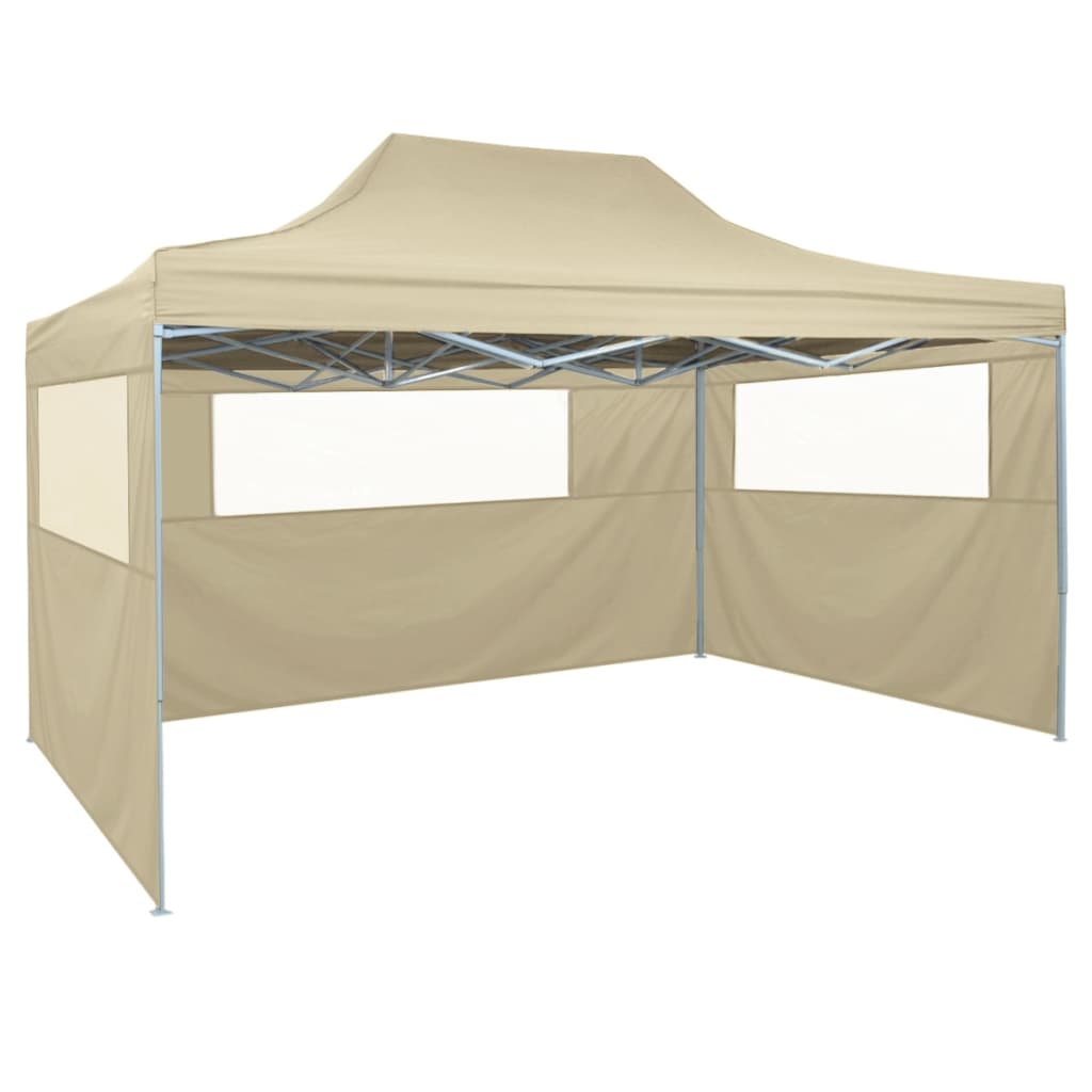 Partytent met 3 zijwanden inklapbaar 3x4 m staal wit