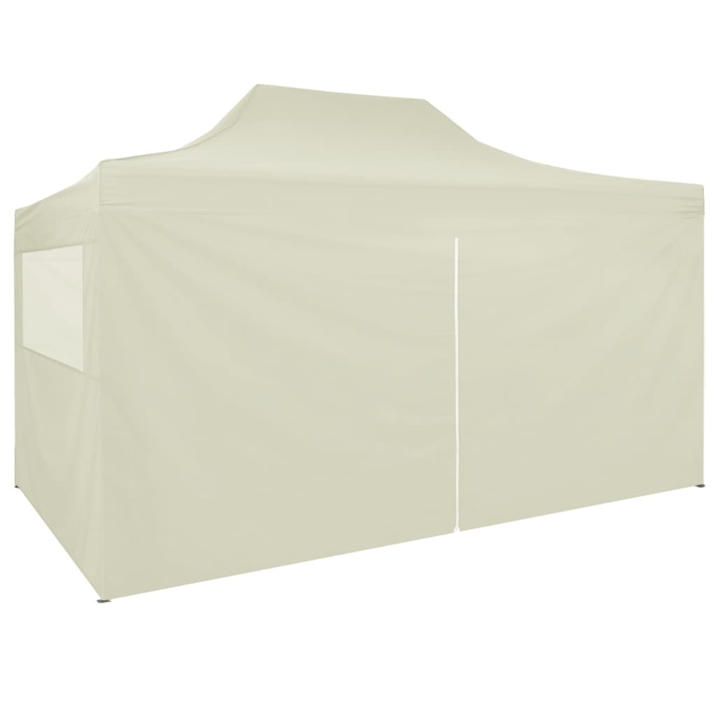 Partytent met 4 zijwanden inklapbaar 3x4 m staal wit