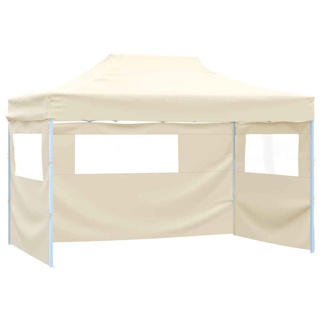 Partytent met 4 zijwanden inklapbaar 3x4 m staal wit