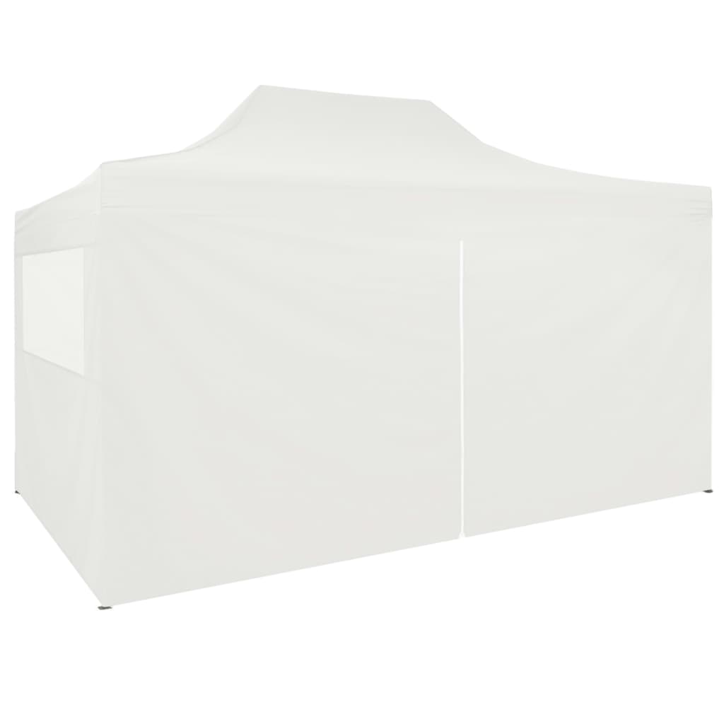 Partytent met 4 zijwanden inklapbaar 3x4 m staal wit