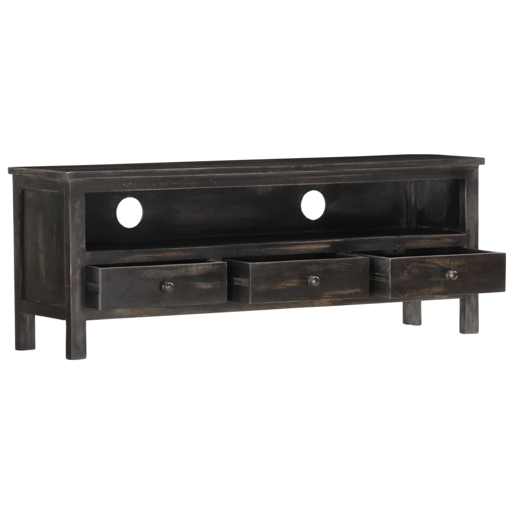 Tv-meubel 120x30x45 cm massief mangohout zwart