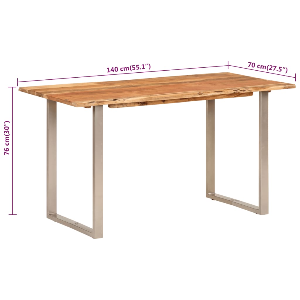 Eettafel 154x80x76 cm massief acaciahout