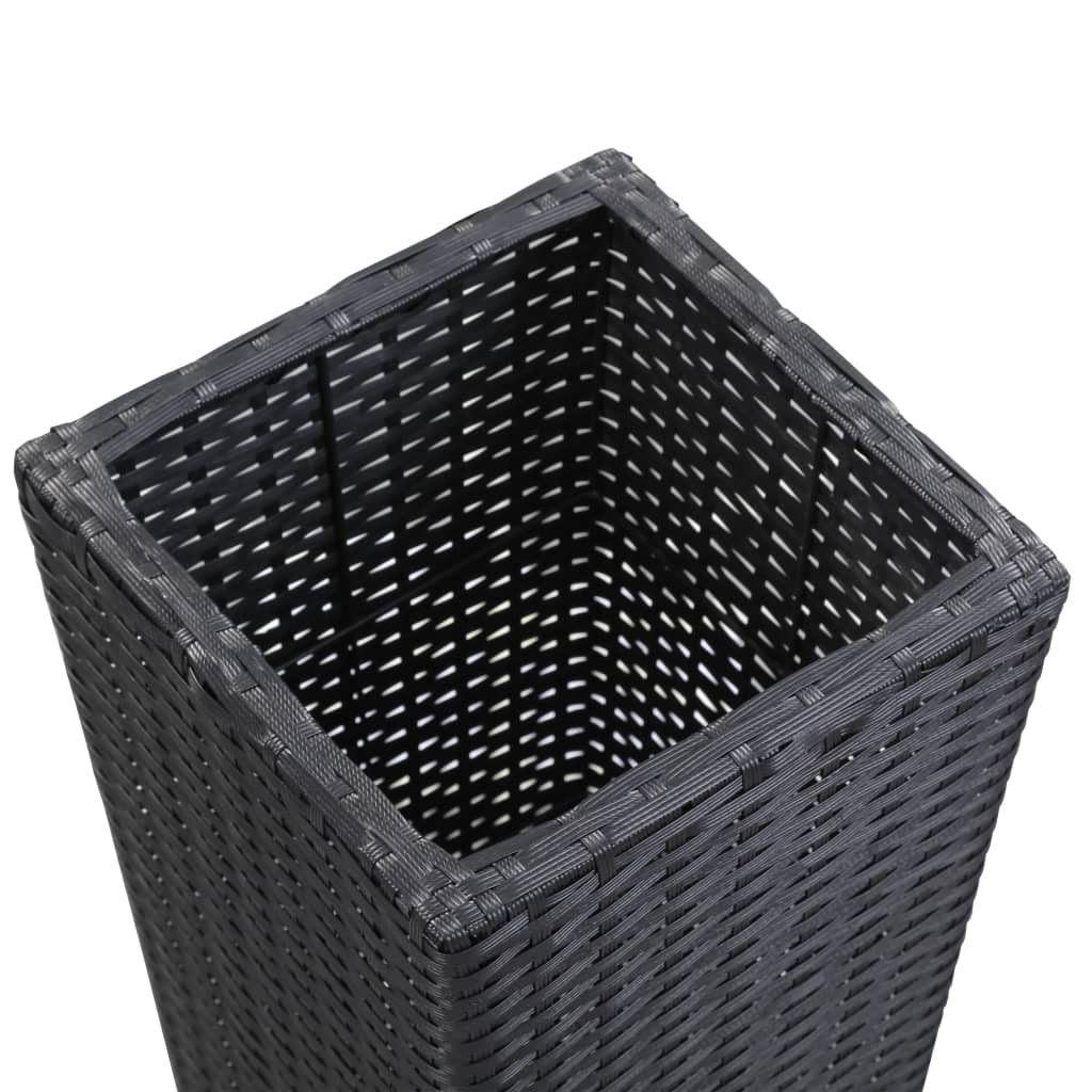 Plantenbak verhoogd 30x30x80 cm poly rattan bruin