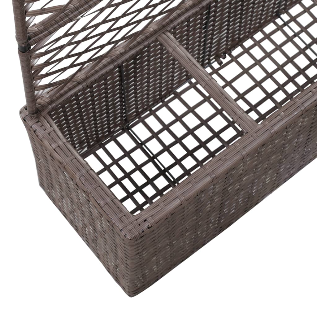 Latwerkplantenbak verhoogd met 1 pot 30x30x107 cm rattan