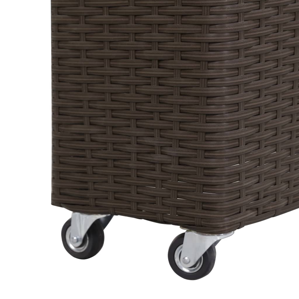 Plantenbak verhoogd met 4 potten 80x22x79 cm poly rattan bruin