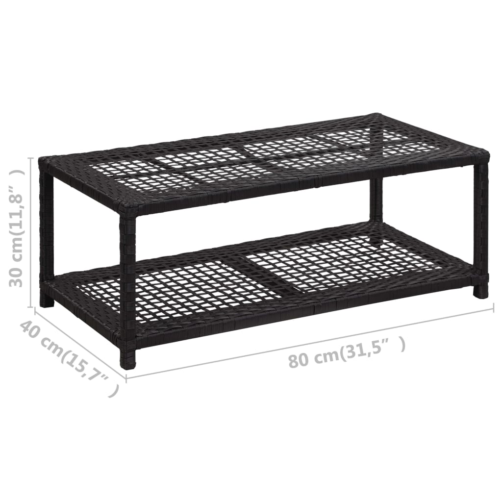 Schoenenbank 80x40x30 cm poly rattan grijs