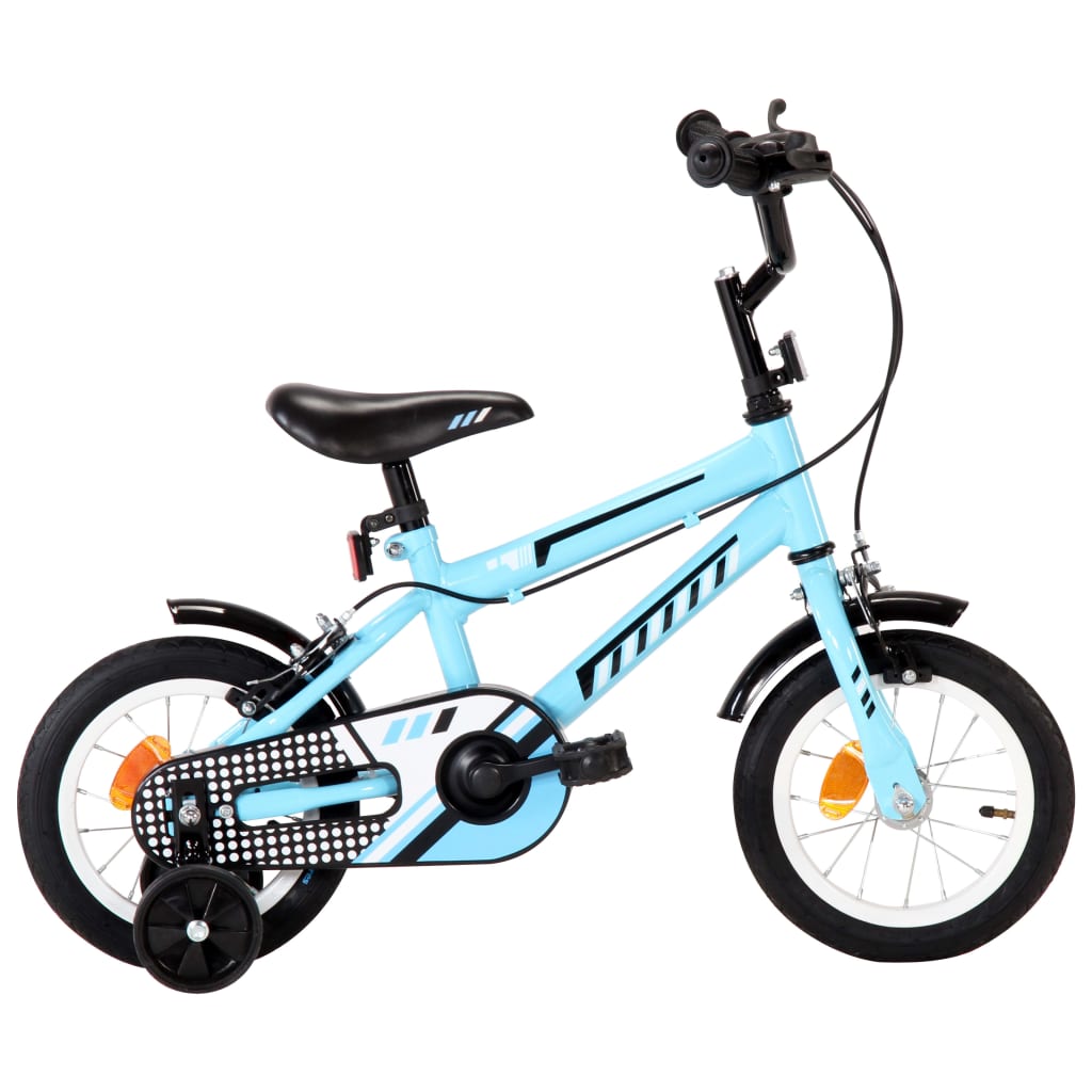 Kinderfiets 16 inch zwart en blauw