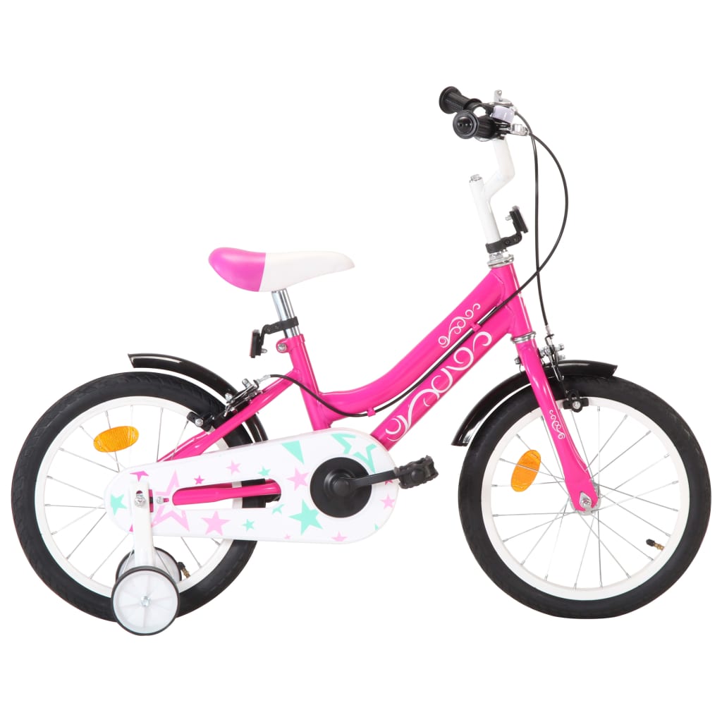 Kinderfiets 16 inch zwart en blauw