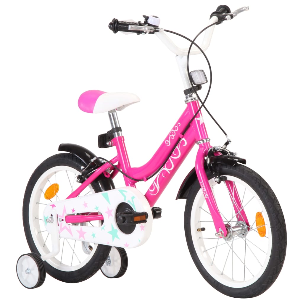 Kinderfiets 14 inch zwart en blauw