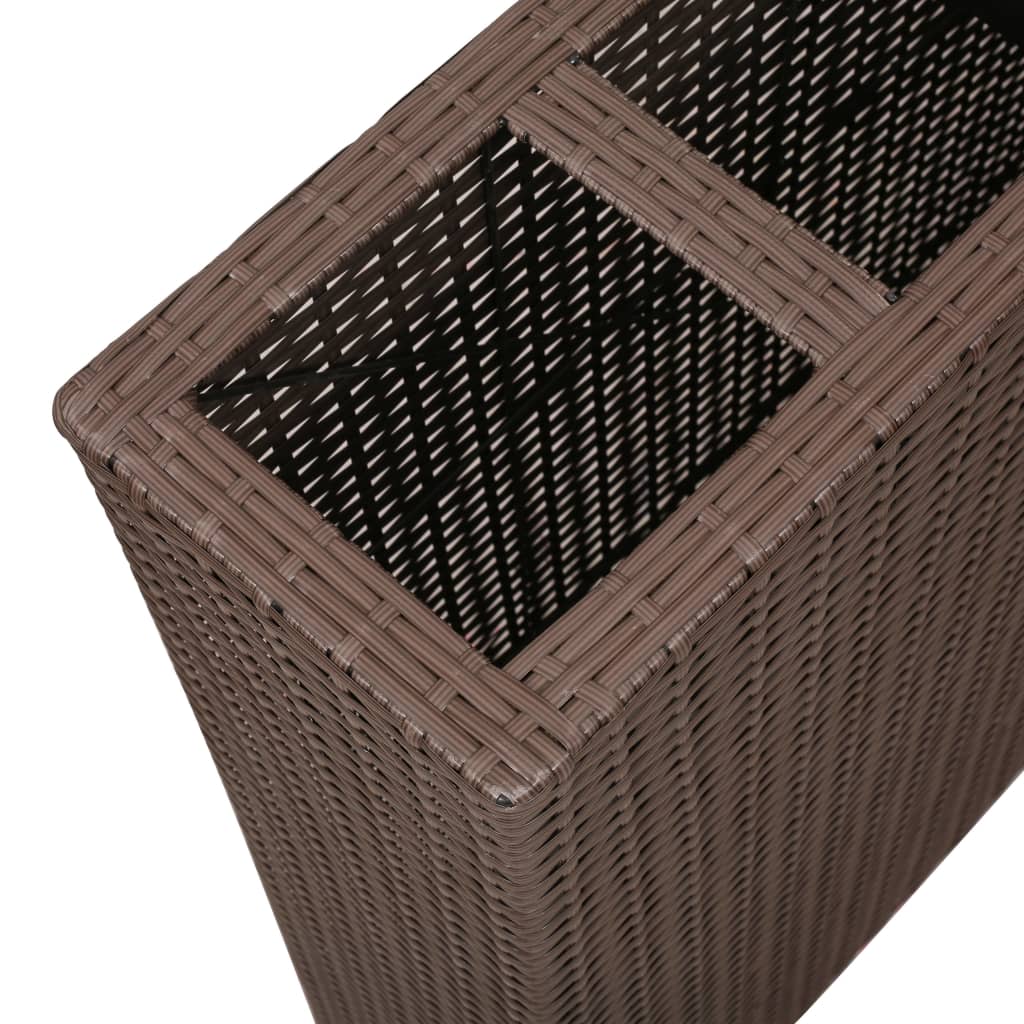 Plantenbak verhoogd met 4 potten poly rattan