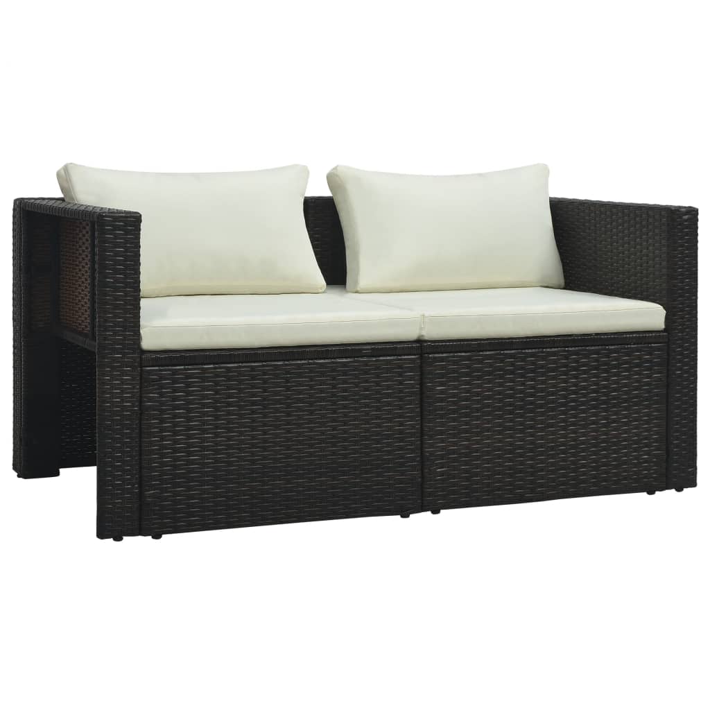 6-delige Loungeset met kussens poly rattan