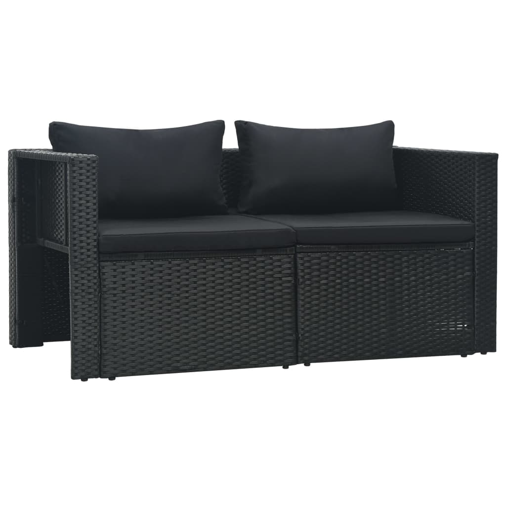 6-delige Loungeset met kussens poly rattan