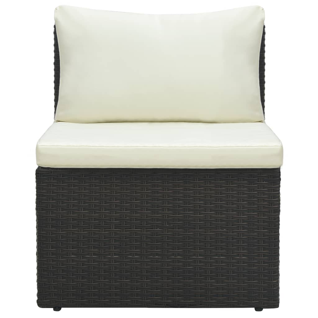 4-delige Loungeset met kussens poly rattan