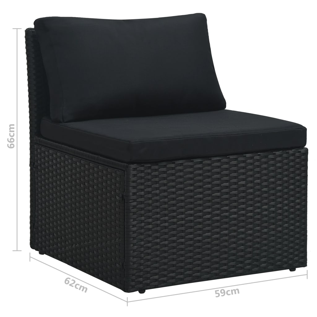 4-delige Loungeset met kussens poly rattan