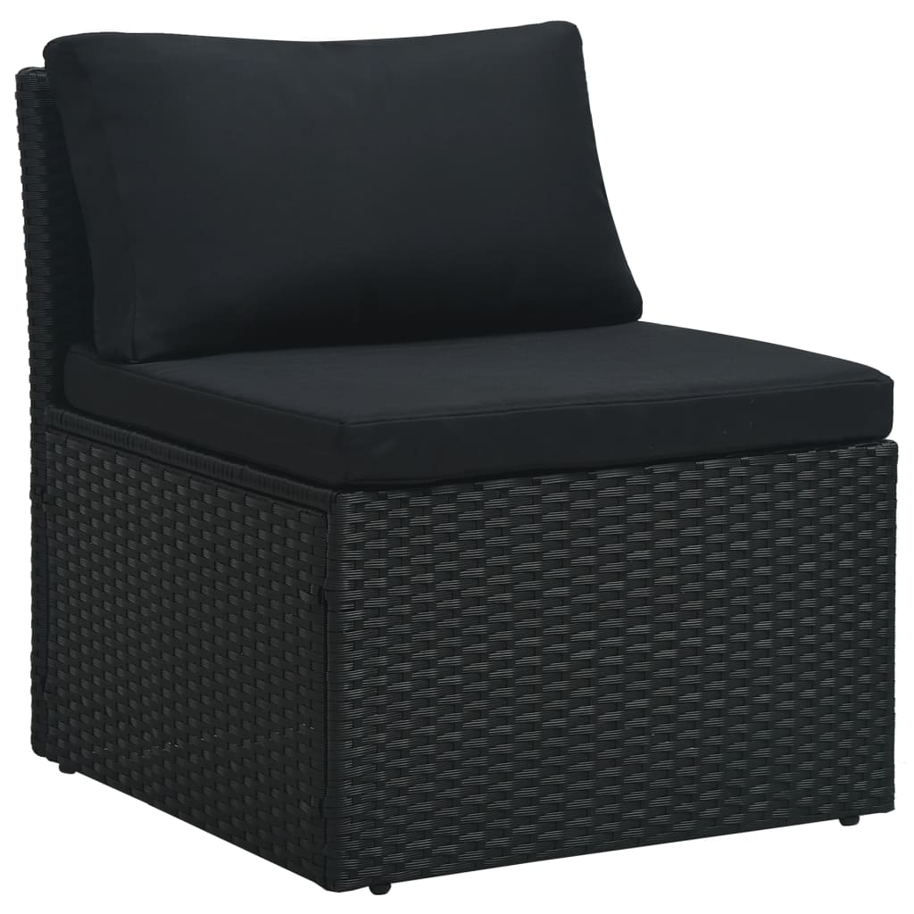 4-delige Loungeset met kussens poly rattan