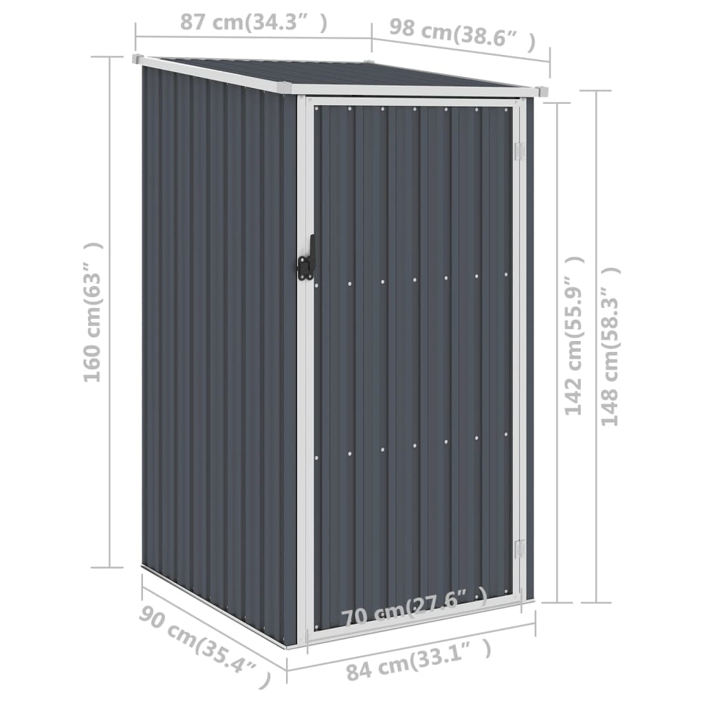 Tuinschuur 87x98x159 cm gegalvaniseerd staal