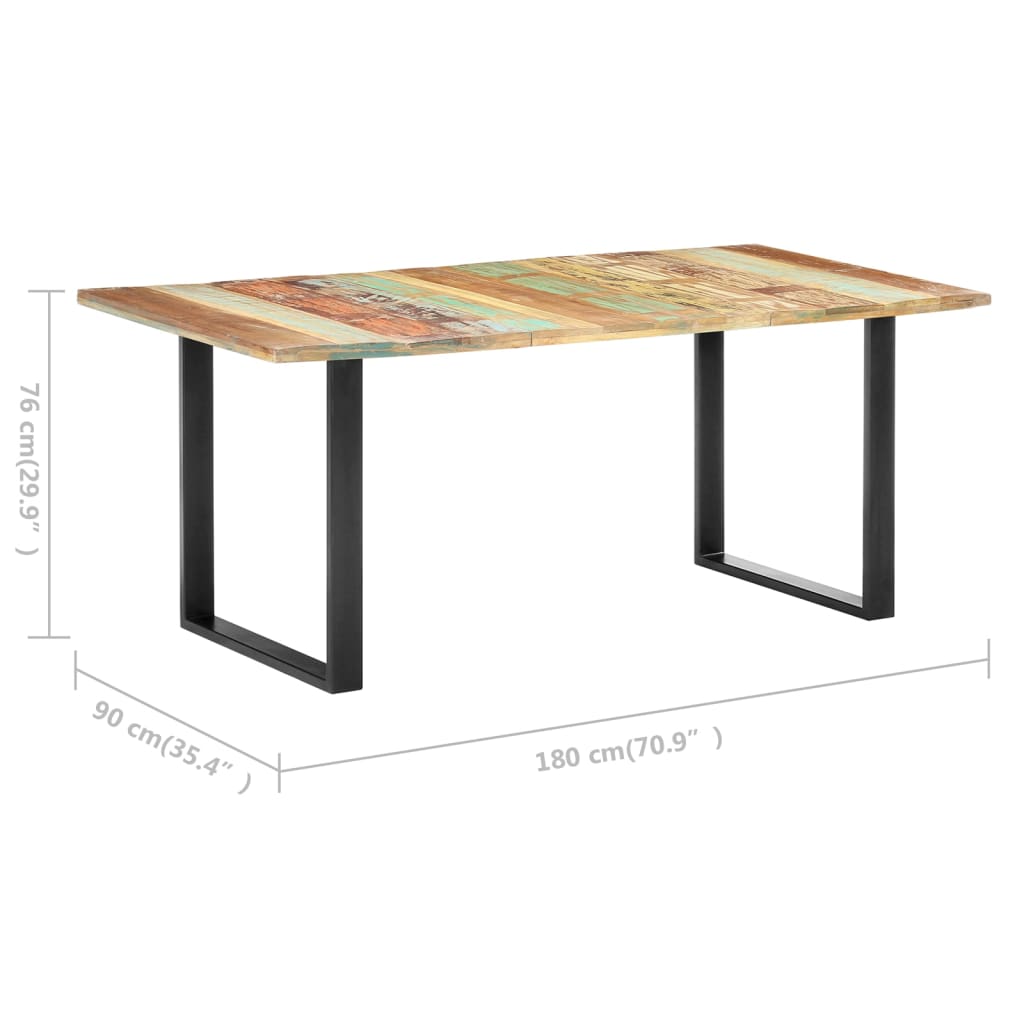 Eettafel 180x90x76 cm massief gerecycled hout