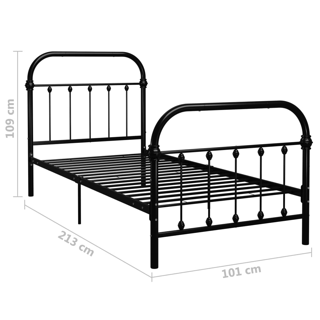 Bedframe metaal 90x200 cm