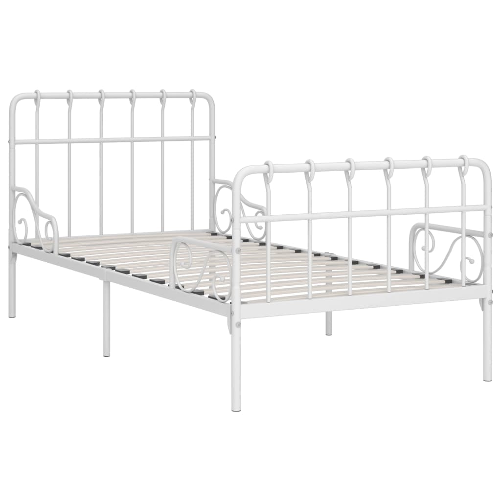 Bedframe met lattenbodem metaal wit 90x200 cm