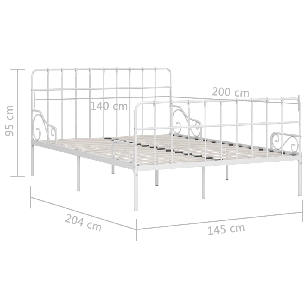 Bedframe met lattenbodem metaal wit 90x200 cm