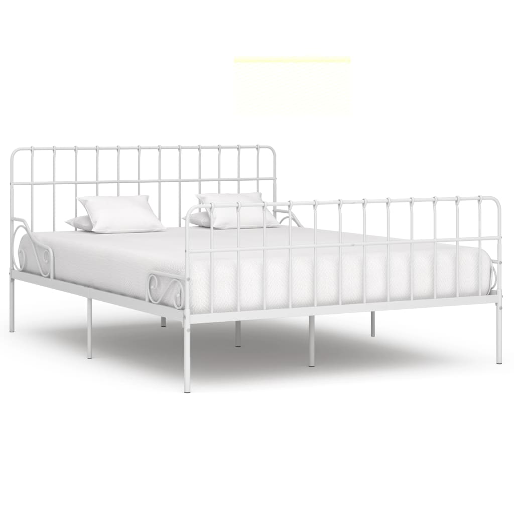 Bedframe met lattenbodem metaal wit 90x200 cm