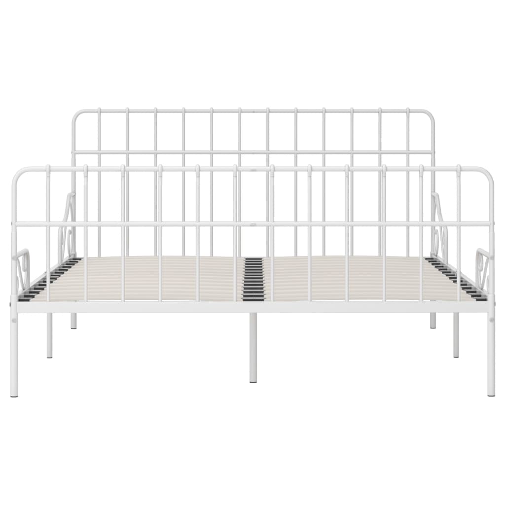 Bedframe met lattenbodem metaal wit 90x200 cm