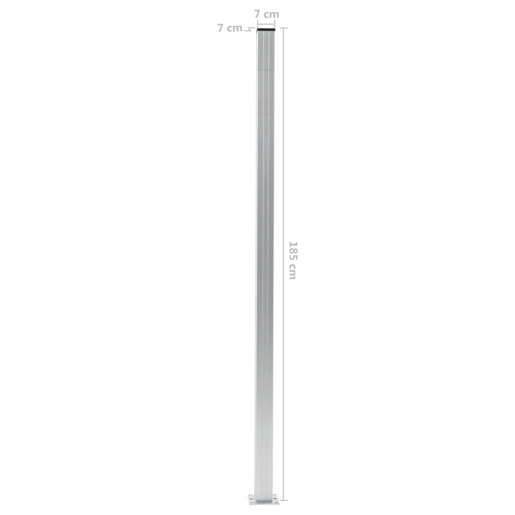 Schuttingpalen 3 st 185 cm aluminium