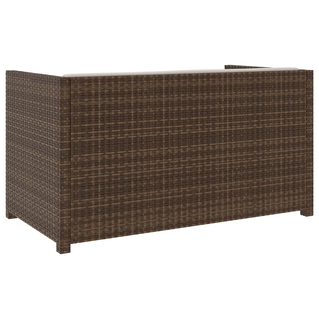 5-delige Loungeset met kussens poly rattan