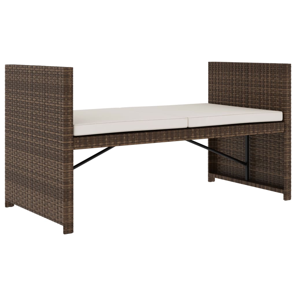 5-delige Loungeset met kussens poly rattan